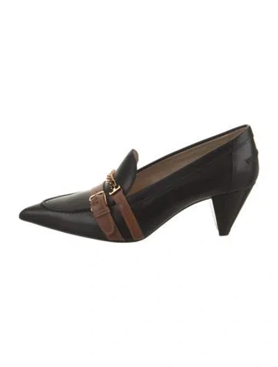 Pre-owned Tod's Leather Colorblock Pattern Pumps In Black
