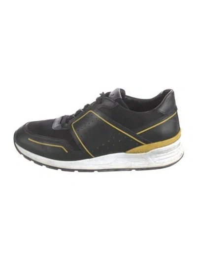 Pre-owned Tod's Leather Colorblock Pattern Sneakers In Black