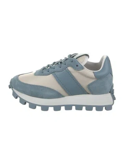 Pre-owned Tod's Leather Colorblock Pattern Sneakers In Blue