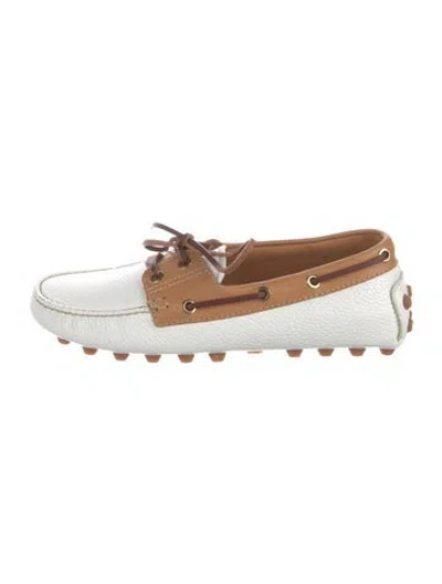 Pre-owned Tod's Leather Colorblock Pattern Sneakers In White
