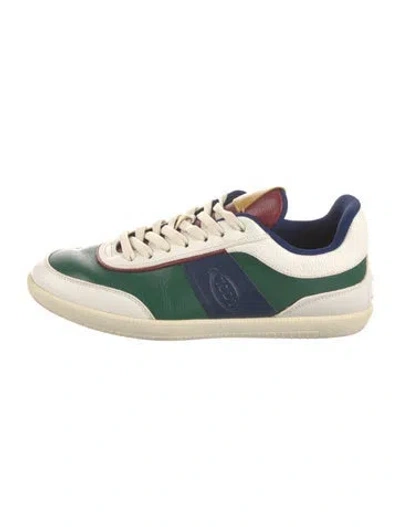 Pre-owned Tod's Leather Colorblock Pattern Sneakers In White