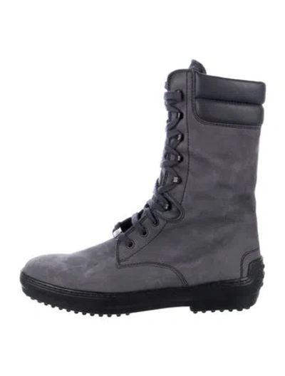 Pre-owned Tod's Leather Combat Boots In Black