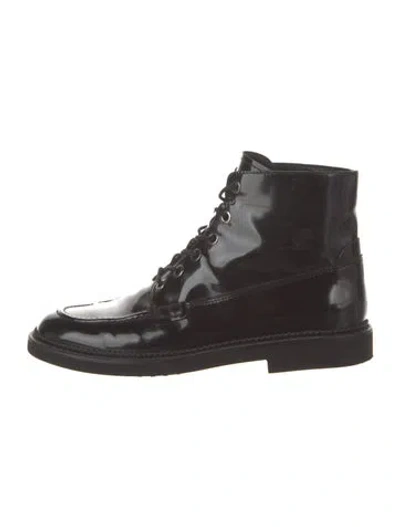 Pre-owned Tod's Leather Combat Boots In Black
