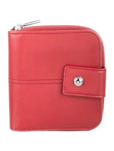 Pre-owned Tod's Leather Compact Wallet In Red