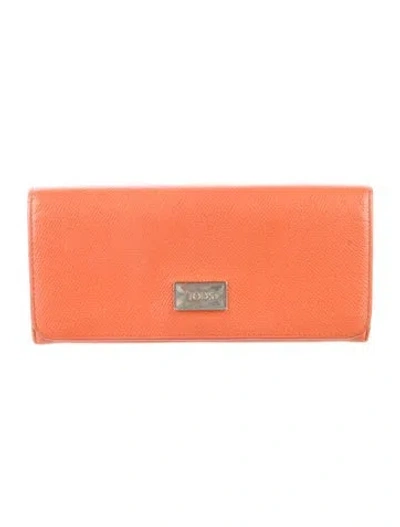 Pre-owned Tod's Leather Continental Wallet In Orange