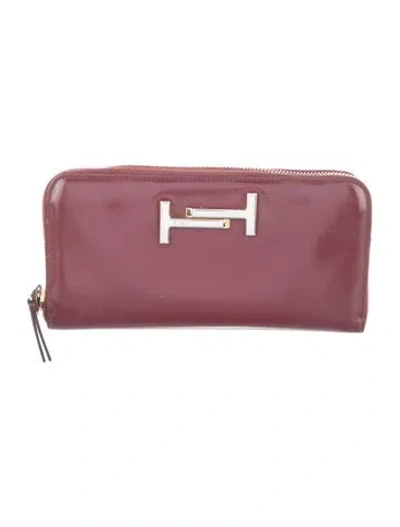 Pre-owned Tod's Leather Continental Wallet In Red