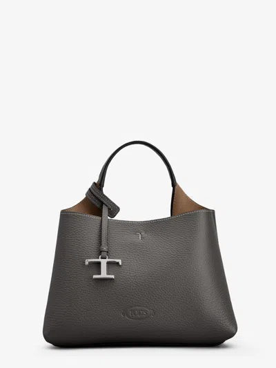 Tod's Leather Crossbody Bag In Gray