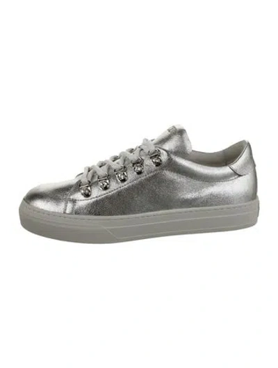 Pre-owned Tod's Leather Crystal Embellishments Sneakers