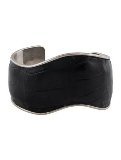 Pre-owned Tod's Leather Cuff Bracelet, 7" In Multi
