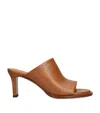 Tod's Heel Mules Leather Round Toe In Beige