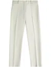 Tod's Leather-detail Trousers In White