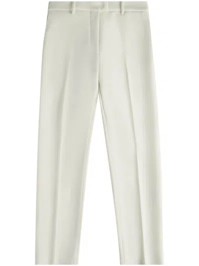 Tod's Leather-detail Trousers In White