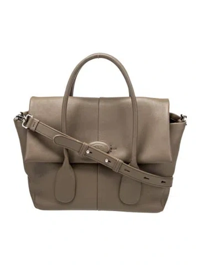Pre-owned Tod's Leather Di Bag In Gray