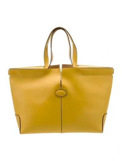 Pre-owned Tod's Leather Di Bag Medium In Yellow