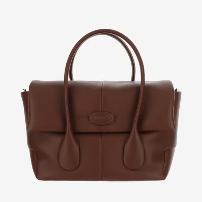 Tod's Leather Di Bag Reverse In Brown