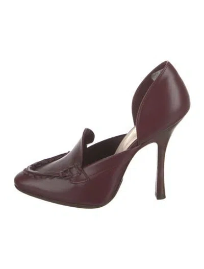 Pre-owned Tod's Leather D'orsay Pumps In Burgundy