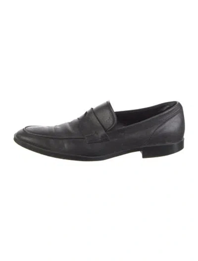 Pre-owned Tod's Leather Dress Loafers In Black