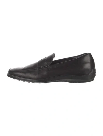 Pre-owned Tod's Leather Dress Loafers In Black