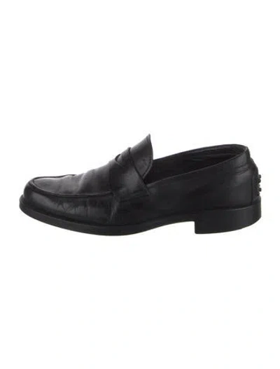Pre-owned Tod's Leather Dress Loafers In Black
