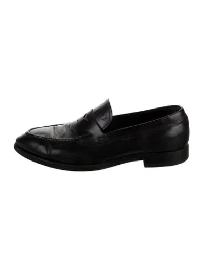 Pre-owned Tod's Leather Dress Loafers In Black