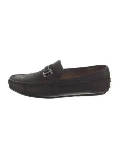 Pre-owned Tod's Leather Drivers In Black