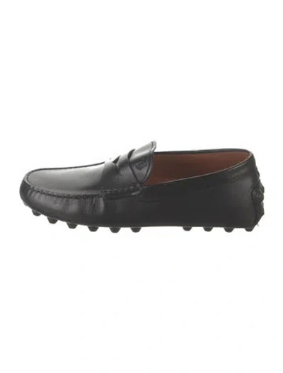 Pre-owned Tod's Leather Drivers In Black