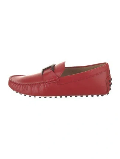Pre-owned Tod's Leather Drivers In Red