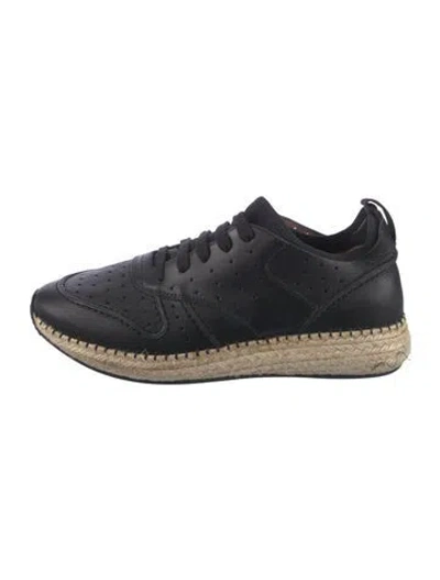 Pre-owned Tod's Leather Espadrille Sneakers In Blue