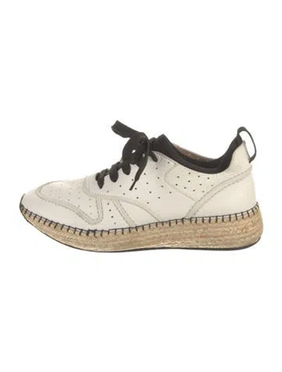 Pre-owned Tod's Leather Espadrille Sneakers In Neutral