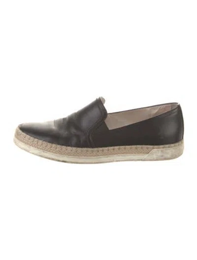 Pre-owned Tod's Leather Espadrilles In Black
