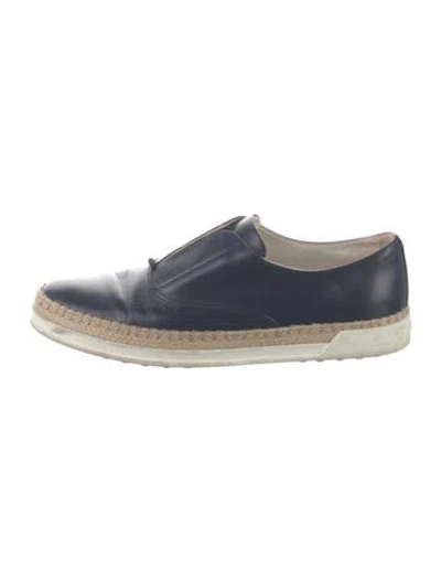 Pre-owned Tod's Leather Espadrilles In Blue