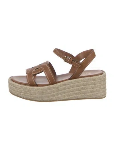 Pre-owned Tod's Leather Espadrilles In Brown