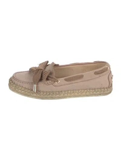 Pre-owned Tod's Leather Espadrilles In Neutral