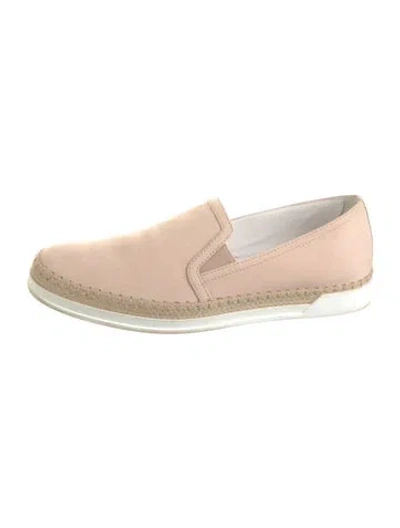 Pre-owned Tod's Leather Espadrilles In Pink