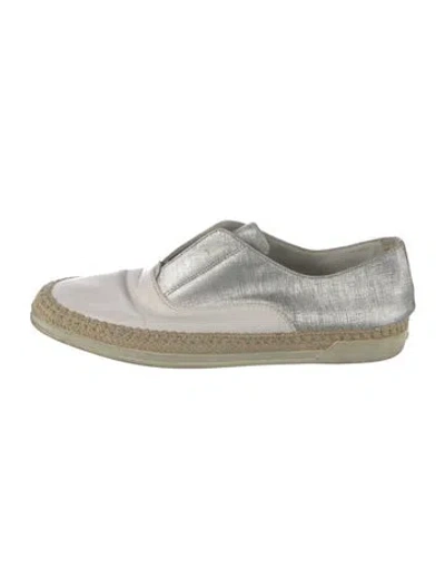 Pre-owned Tod's Leather Espadrilles In White