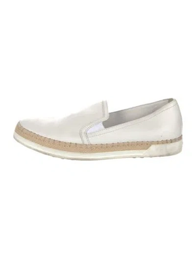 Pre-owned Tod's Leather Espadrilles In White