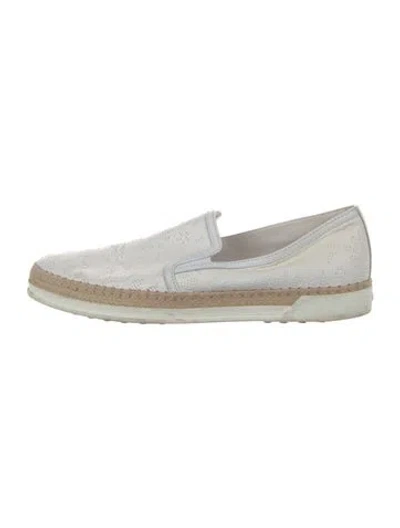 Pre-owned Tod's Leather Espadrilles In White