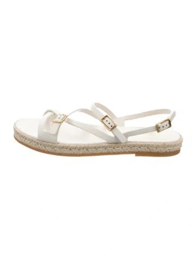 Pre-owned Tod's Leather Espadrilles In White
