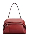Tod's Leather Flap Shoulder Bag In Red