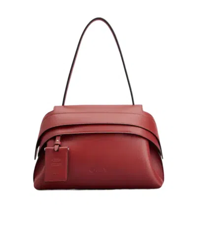 TOD'S LEATHER FLAP SHOULDER BAG