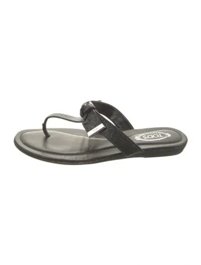 Pre-owned Tod's Leather Flip Flops In Multicolor