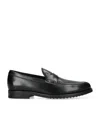 Tod's Smooth Leather Moccasin Loafers With Subtle Stitching In Black
