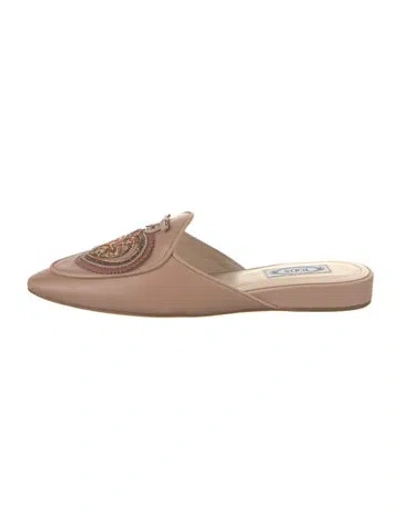Pre-owned Tod's Leather Graphic Print Mules In Neutrals
