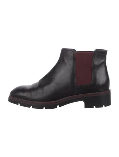 Pre-owned Tod's Leather Grosgrain Trim Chelsea Boots In Black