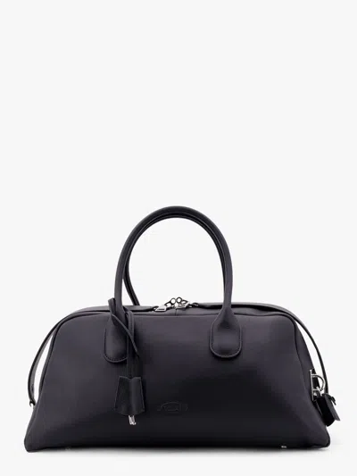 Tod's Leather Handbag With Engraved Logo In Black