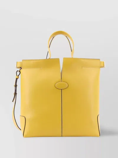 Tod's Leather Handbag With Frontal Logo Patch