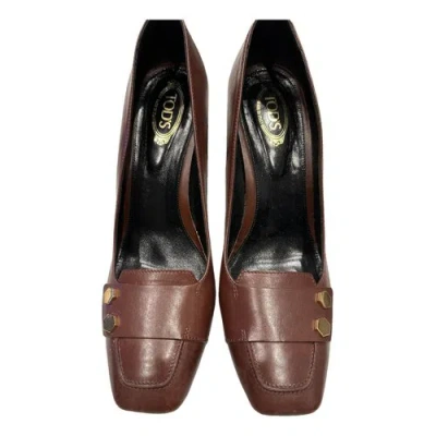 Pre-owned Tod's Leather Heels In Brown