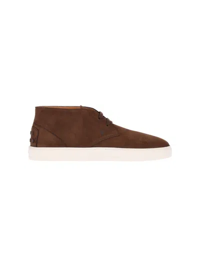 Tod's Lace-up Suede Desert Boots In Brown