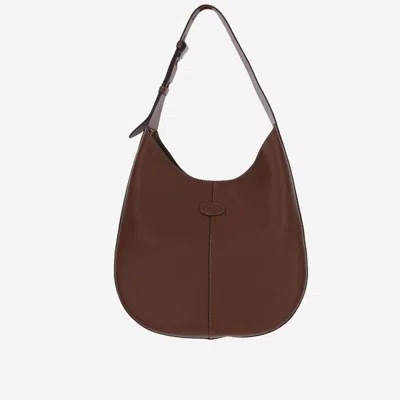 Tod's Leather Hobo Bag In Brown