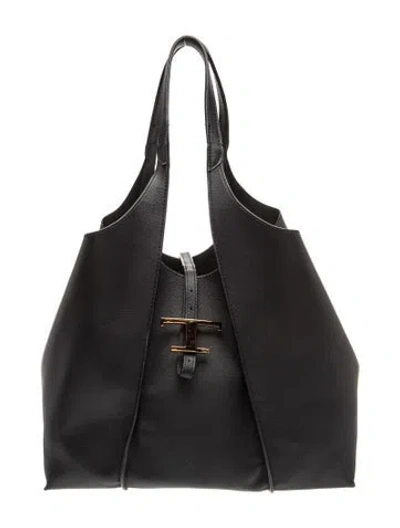 Pre-owned Tod's Leather Hobo In Black